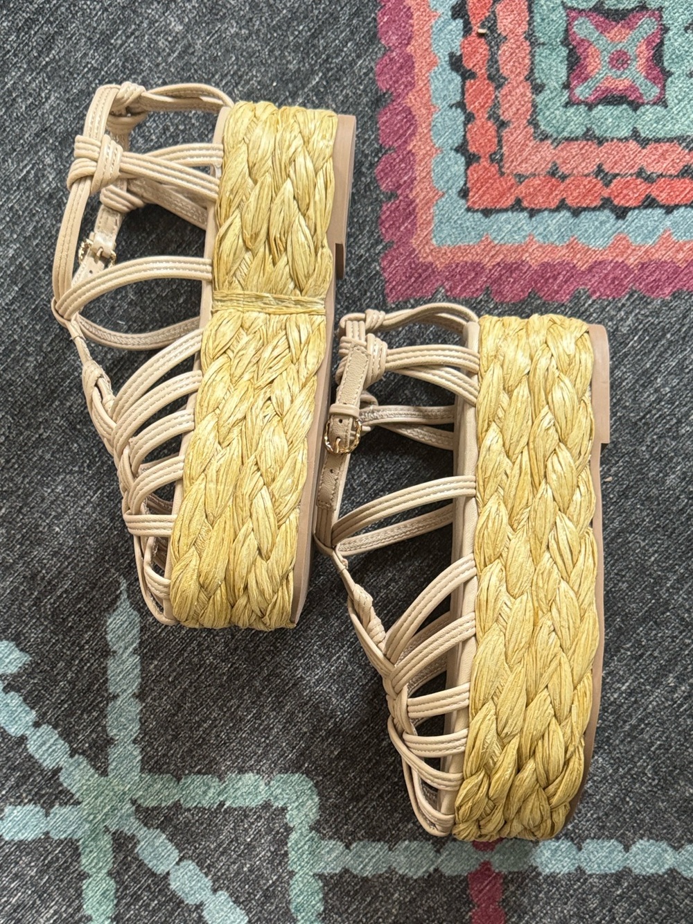 Ulla Johnson Viola Knotted Leather Platform Sandals Cream Size 7.5 (EU 37.5) - Picture 7 of 11